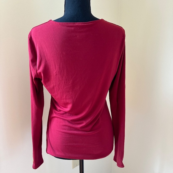 *CARMEN MARC VALVO* Red Long Sleeve x Gold Zip Arm Size Small - Picture 4 of 8